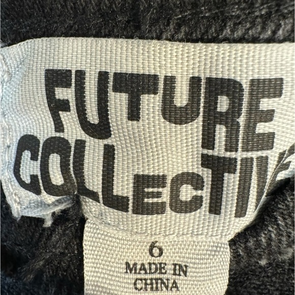 Future Collective Gray Black Wide Leg 90's Y2K Denim Jeans Women's Size 6 - Picture 2 of 6